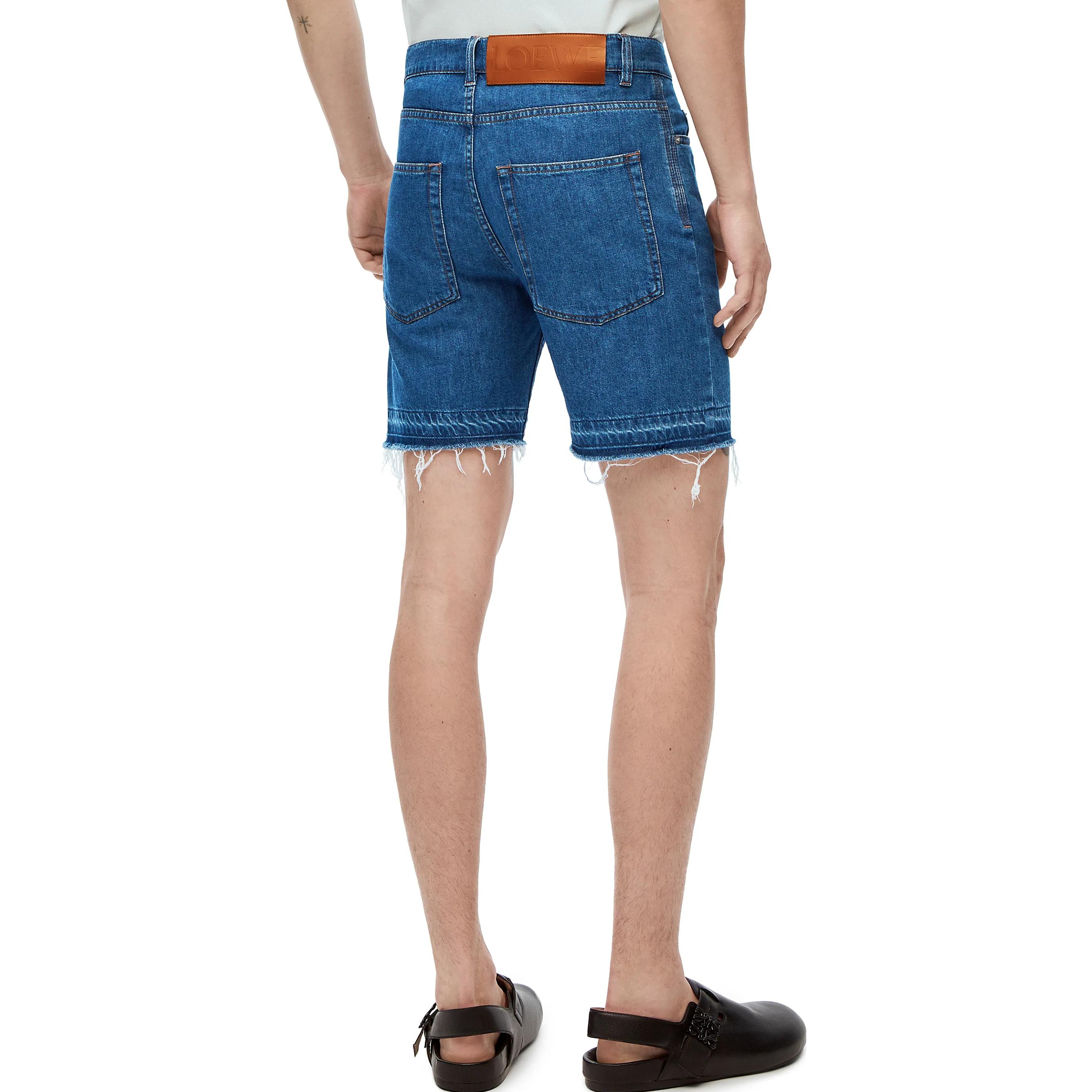 Purchase 로에베 SS23 프레이드 포켓 데님 반바지 블루. H616Y11X30-5720