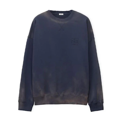 LOEWE SS23 Gradient Embroidered Sweatshirt Blue Crewneck Pullover H526Y24X16-8383