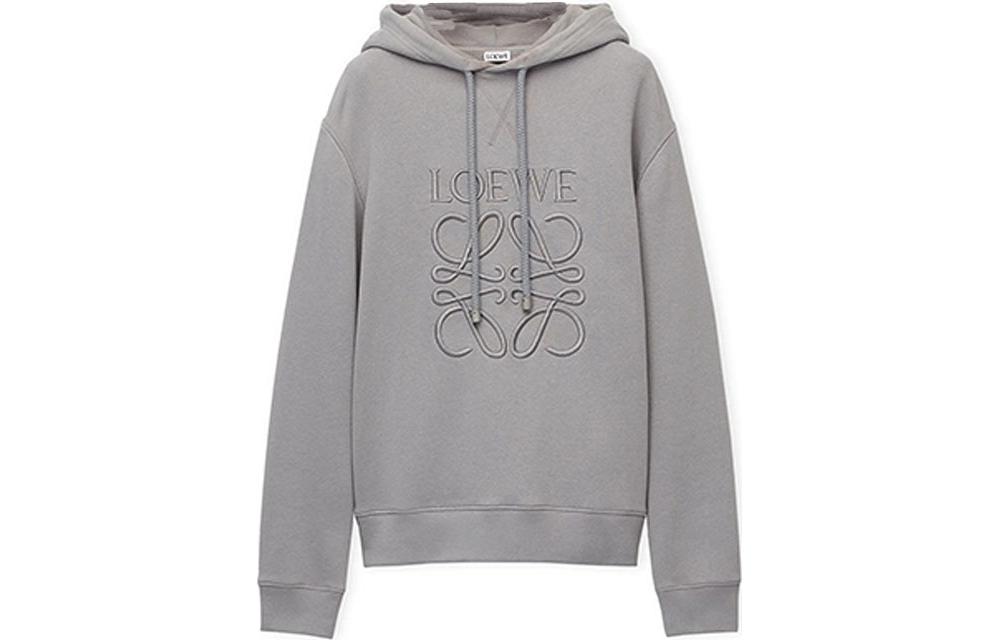 LOEWE SS23 Gray Hoodie with Solid Color Embroidered Logo Design H526Y25X02-1210