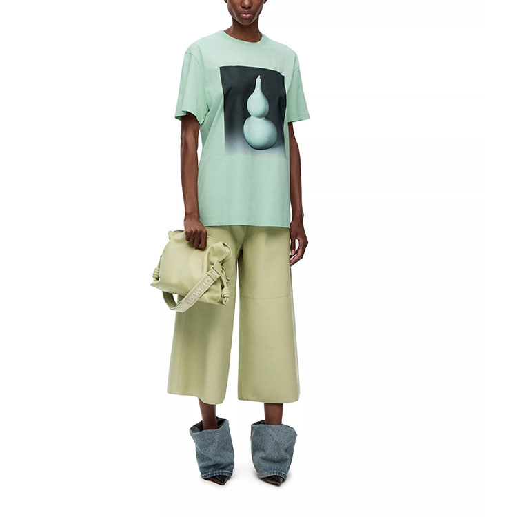 Lookbook LOEWE SS23 Baju-T Lengan Pendek Uniseks Cetakan Seramik Hijau H800Y22X17-4320