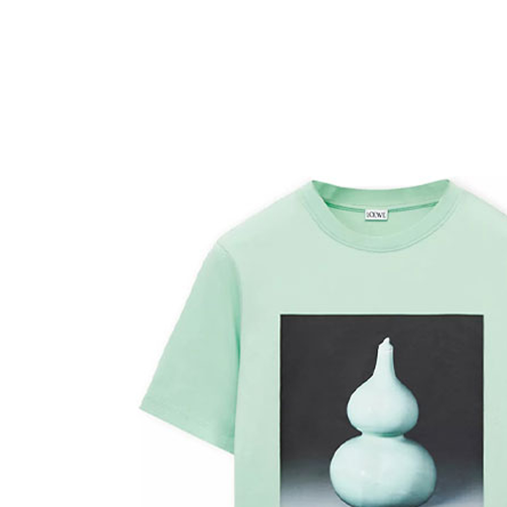 Purchase LOEWE SS23 Baju-T Lengan Pendek Uniseks Cetakan Seramik Hijau H800Y22X17-4320