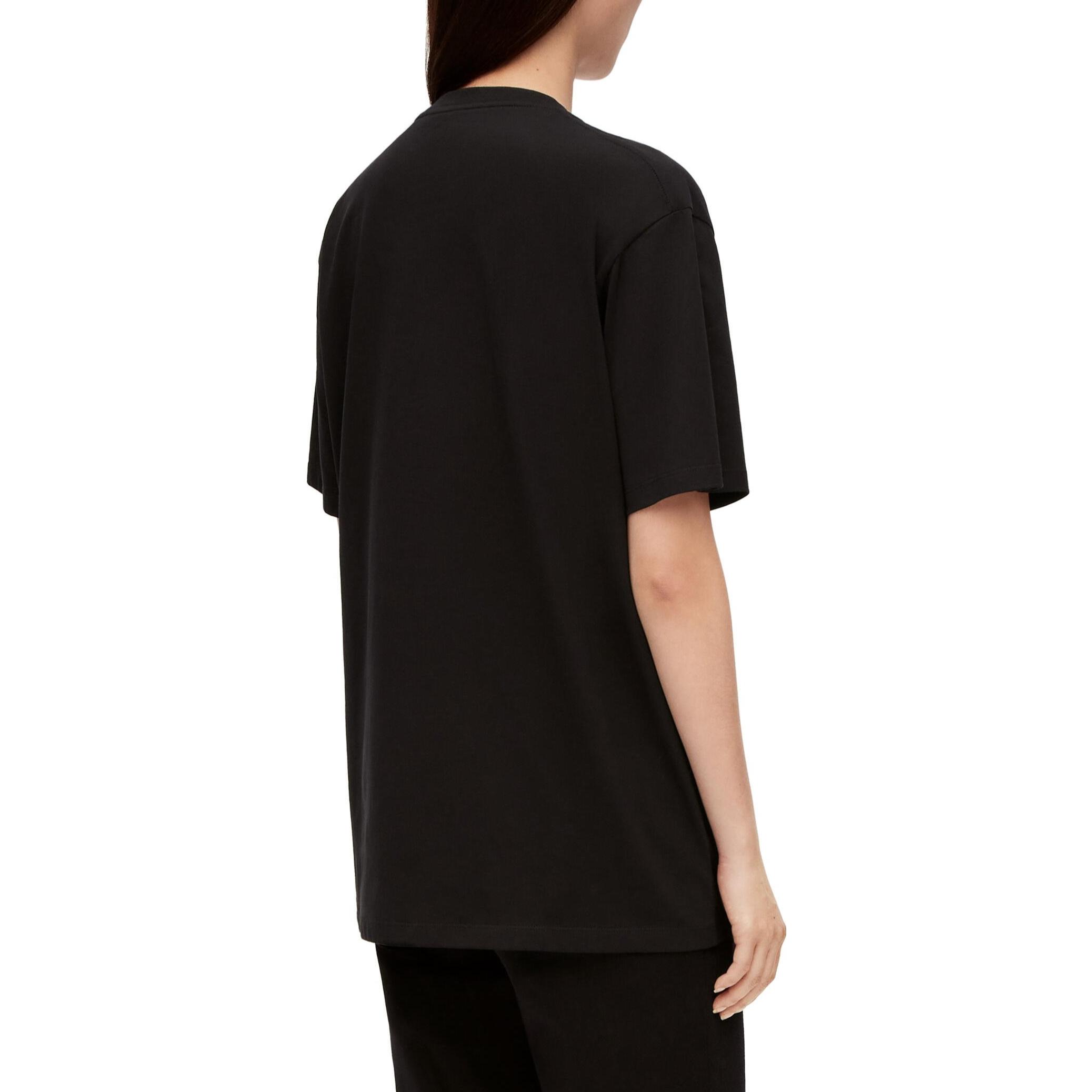 Details for LOEWE SS23 哈爾的移動城堡圖案男女黑色短袖T恤。 HB44Y22X07-1100