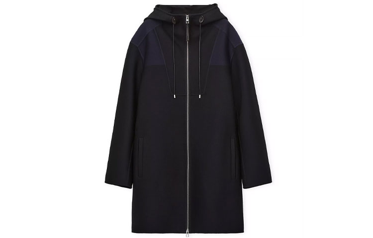 LOEWE SS23 Logo Print Long Zip-Up Hoodie Jacket Black H526Y01W96-1192