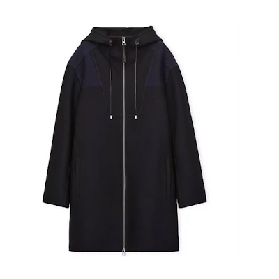 LOEWE SS23 Logo Print Long Zip-Up Hoodie Jacket Black H526Y01W96-1192