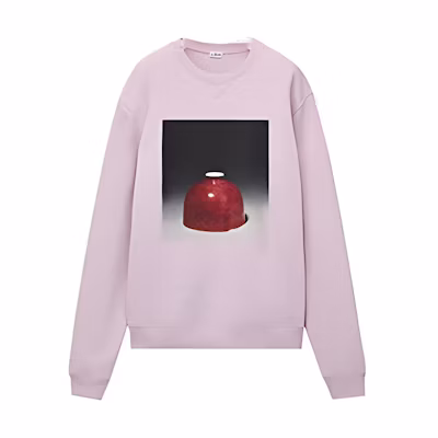 LOEWE SS23 Pattern Print Crewneck Casual Long Sleeve Sweatshirt Men Light Purple H800Y24X13-6140