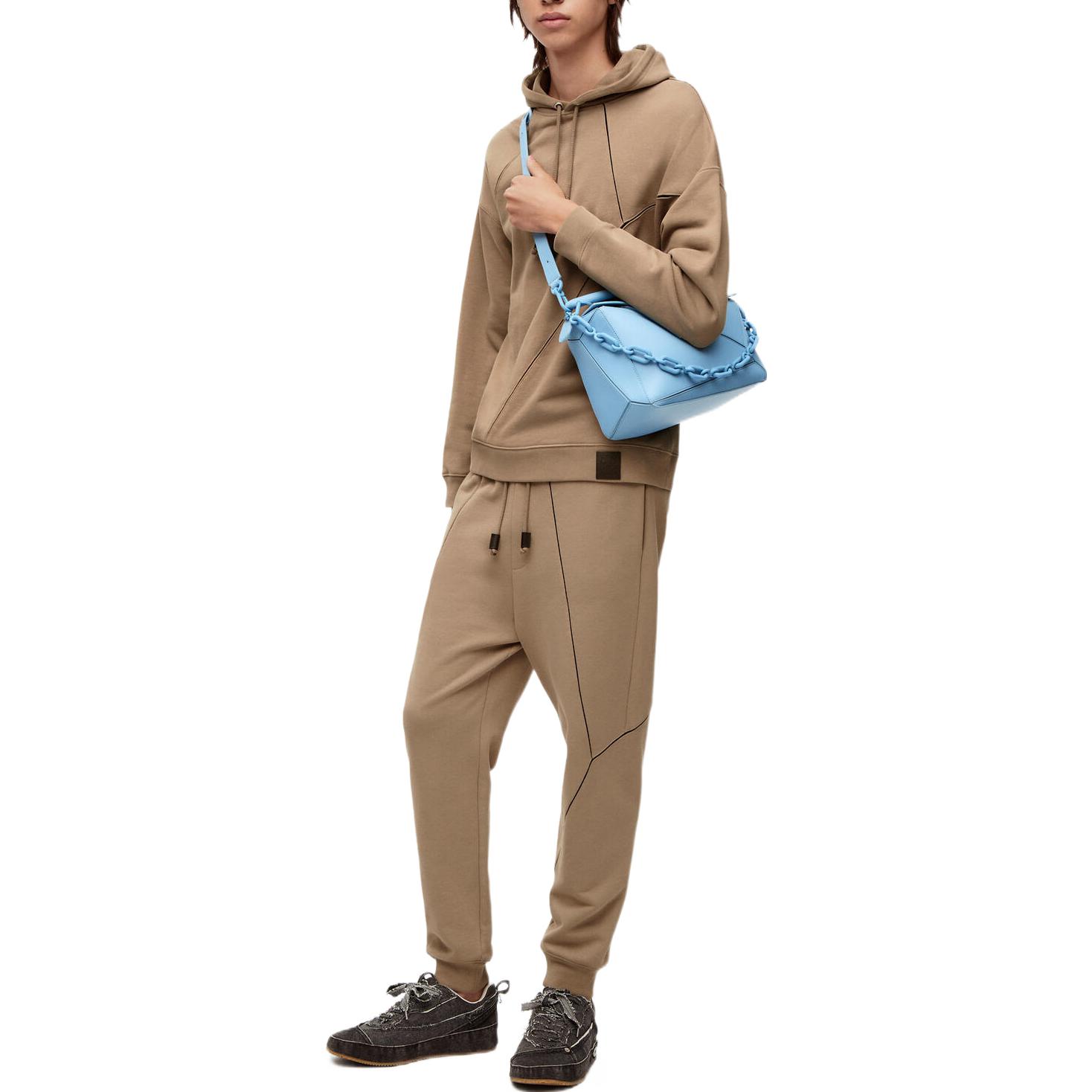 Shop LOEWE SS23 素色抽繩連帽衫 棕色 H526Y25J26-2150