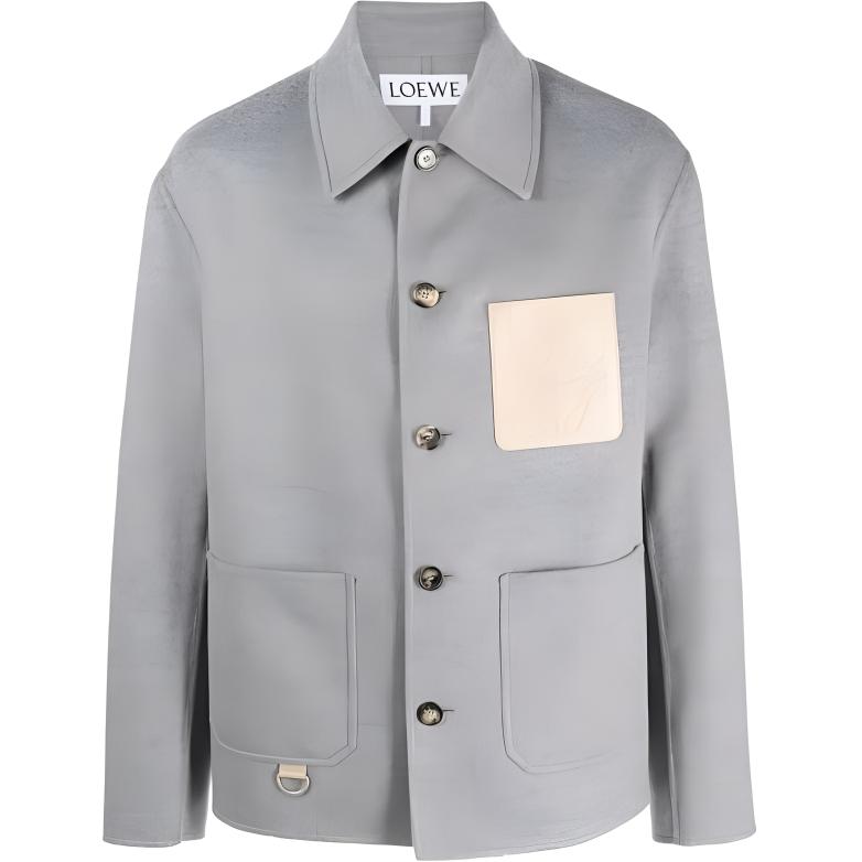 LOEWE SS23 Solid Color Grey Button-Up Long-Sleeve Jacket H526Y03W77-1440