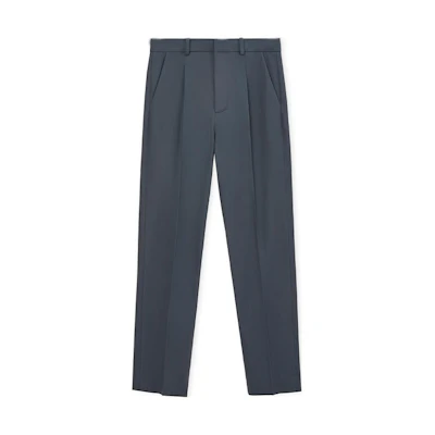 LOEWE SS23 Solid Hook-Zip Twill Casual Pants Blue . HB44Y04W02-8719