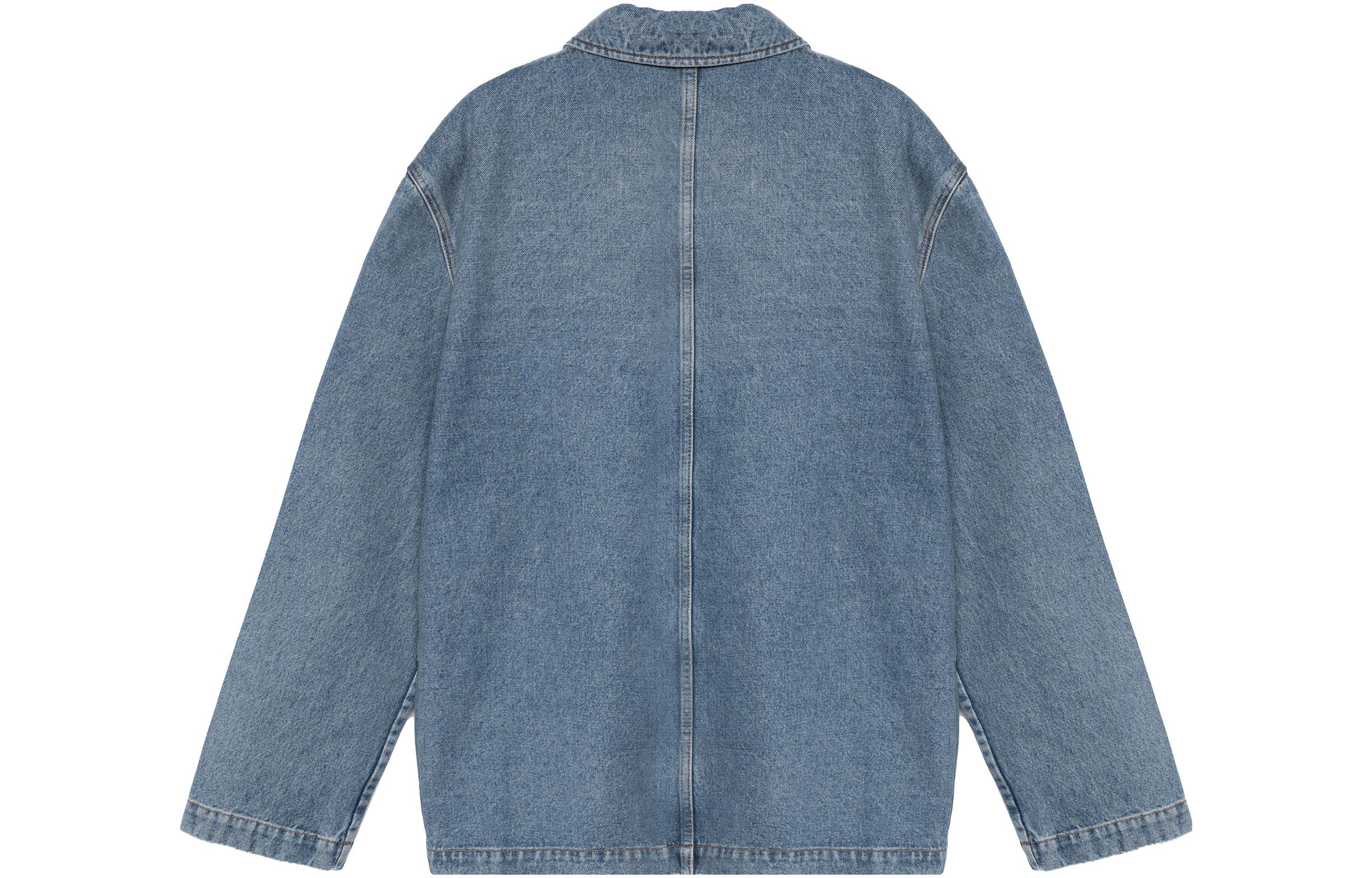 Lookbook LOEWE SS23 水洗丹寧標誌貼布工裝外套 藍色 H526Y13X07-5970