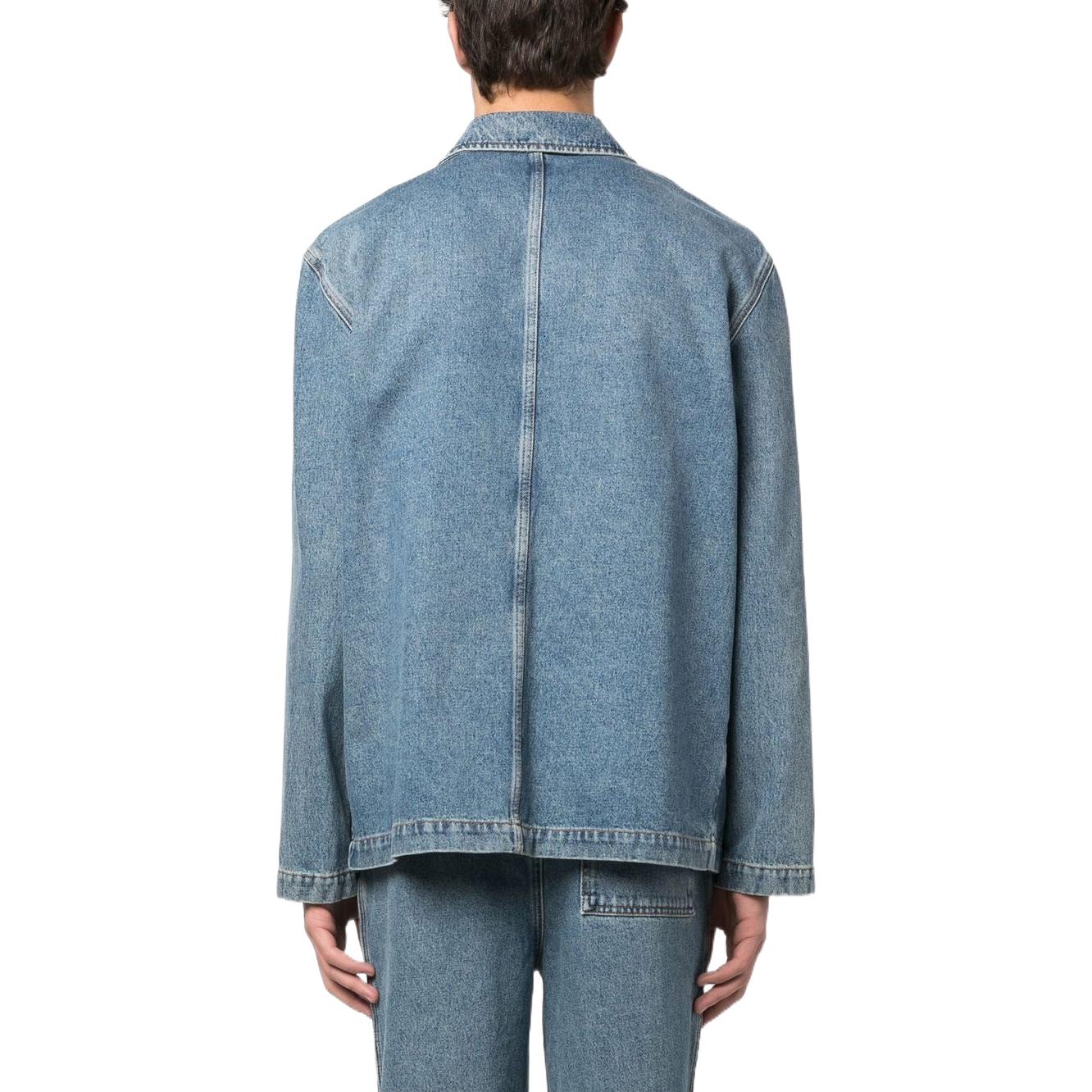 Purchase LOEWE SS23 水洗丹寧標誌貼布工裝外套 藍色 H526Y13X07-5970