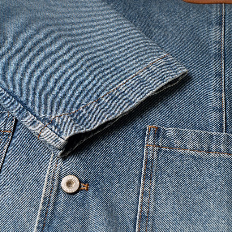 Sizing LOEWE SS23 水洗丹寧標誌貼布工裝外套 藍色 H526Y13X07-5970