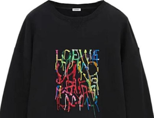 LOEWE SS24 Black Crewneck Sweatshirt with Logo Print. H526Y24X45-1489 Sizing LOEWE SS24 Black Crewneck Sweatshirt with Logo Print. H526Y24X45-1489