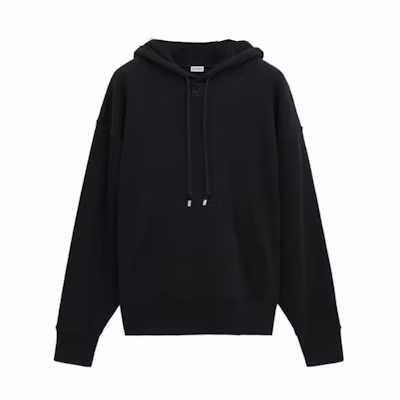 LOEWE SS24 Black Hoodie with Logo Patch. H526Y25X48-1100