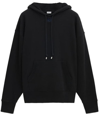 LOEWE SS24 Black Hoodie with Logo Patch. H526Y25X48-1100 Order LOEWE SS24 Black Hoodie with Logo Patch. H526Y25X48-1100