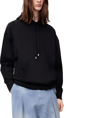 LOEWE SS24 Black Hoodie with Logo Patch. H526Y25X48-1100 Purchase LOEWE SS24 Black Hoodie with Logo Patch. H526Y25X48-1100