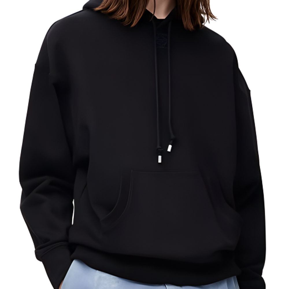 Cheap 로에베 SS24 블랙 로고 패치 후디. H526Y25X48-1100