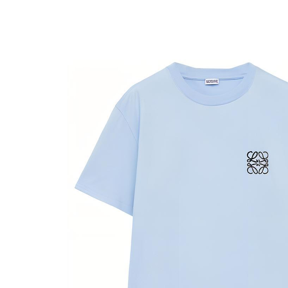 Shop LOEWE SS24 藍色標誌短袖圓領T恤。 H526Y22X75-5709