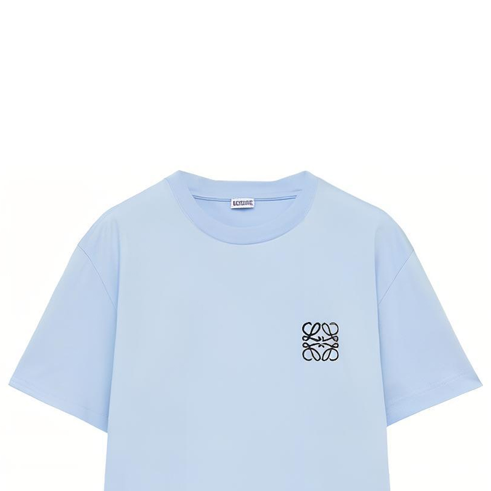 Sizing LOEWE SS24 藍色標誌短袖圓領T恤。 H526Y22X75-5709