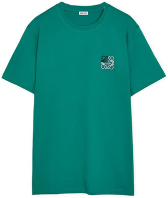 LOEWE SS24 Green Crewneck Embroidered Logo Short Sleeve T-Shirt H526Y22X75-4100 Order LOEWE SS24 Green Crewneck Embroidered Logo Short Sleeve T-Shirt H526Y22X75-4100