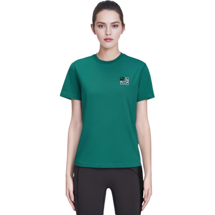 Lookbook LOEWE SS24 绿色刺绣标志短袖圆领T恤 H526Y22X75-4100