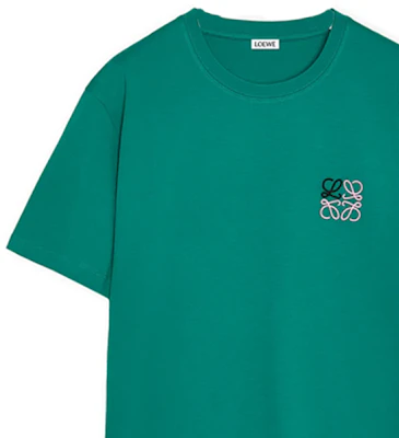 LOEWE SS24 Green Crewneck Embroidered Logo Short Sleeve T-Shirt H526Y22X75-4100 Purchase LOEWE SS24 Green Crewneck Embroidered Logo Short Sleeve T-Shirt H526Y22X75-4100