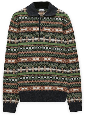 LOEWE SS24 Green Patterned Jacquard Knit Pullover Sweater. H526Y14KHU-4061 Buy LOEWE SS24 Green Patterned Jacquard Knit Pullover Sweater. H526Y14KHU-4061