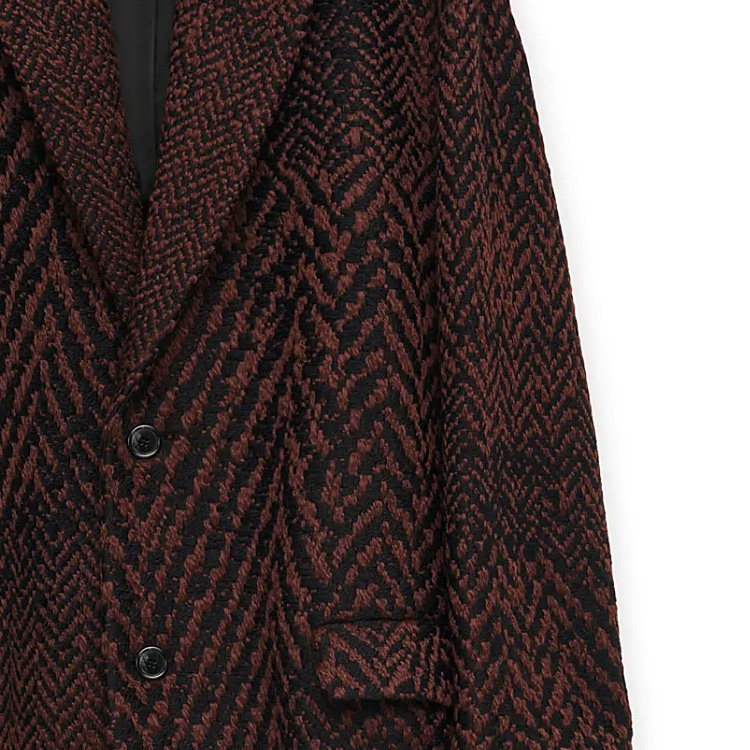 Details for 로에베 SS24 헤링본 자카드 롱 코트 멀티컬러. HSM1Y01W09-1103