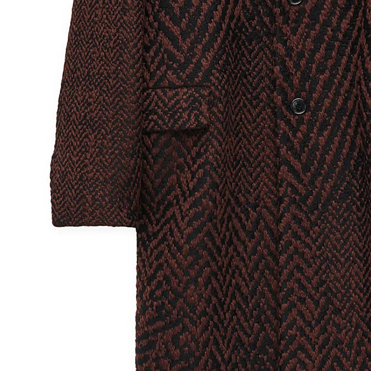 Sizing 로에베 SS24 헤링본 자카드 롱 코트 멀티컬러. HSM1Y01W09-1103