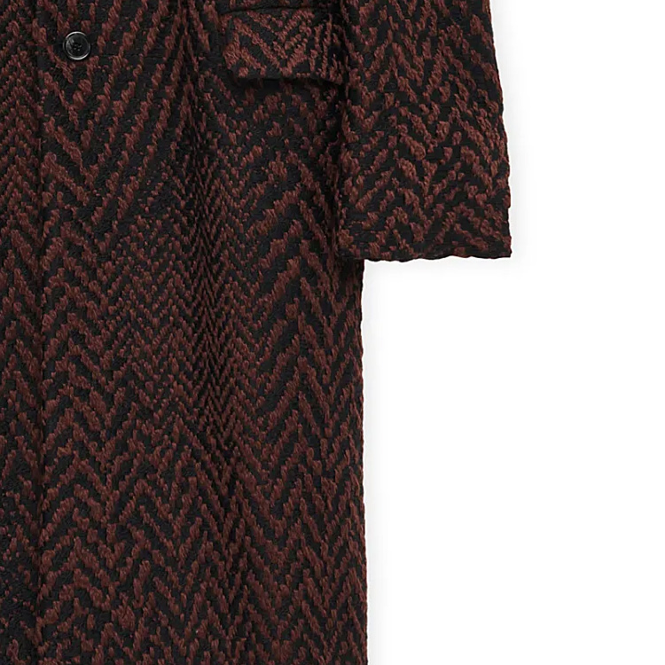 Cheap 로에베 SS24 헤링본 자카드 롱 코트 멀티컬러. HSM1Y01W09-1103