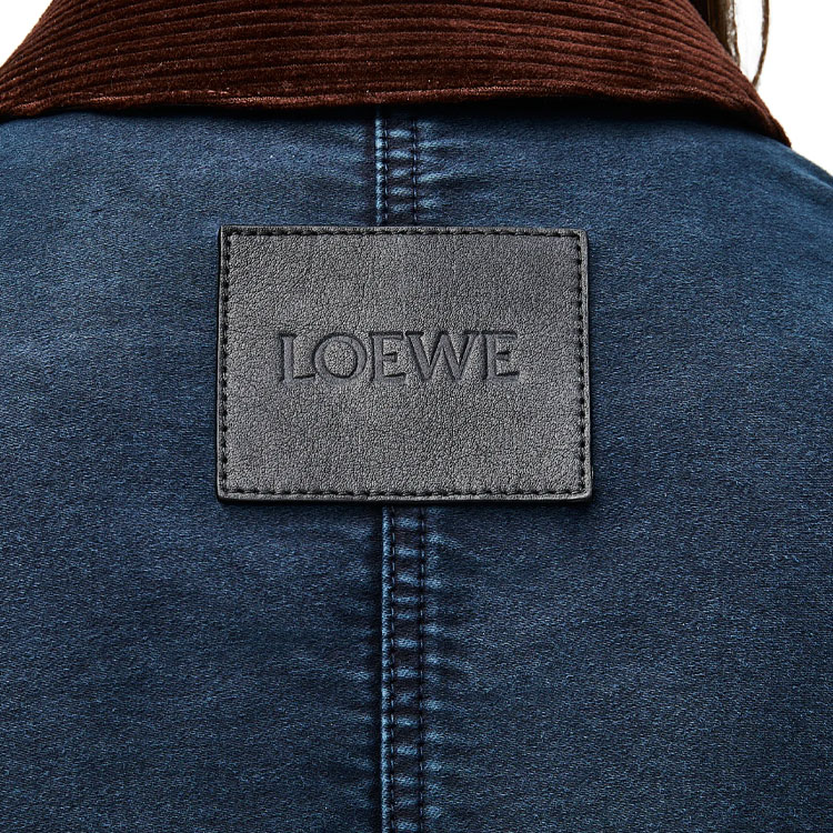 Purchase LOEWE SS24  Indigo Zip-Up Loose-Fit Jacket with Solid Color Logo. H526Y02W80-5380