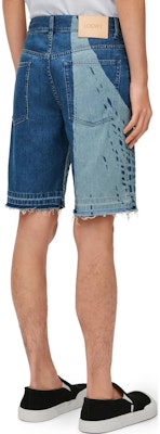 LOEWE SS24 Light Blue Distressed Fishnet Pattern Denim Shorts. H616Y11X39-5149 Shop LOEWE SS24 Light Blue Distressed Fishnet Pattern Denim Shorts. H616Y11X39-5149
