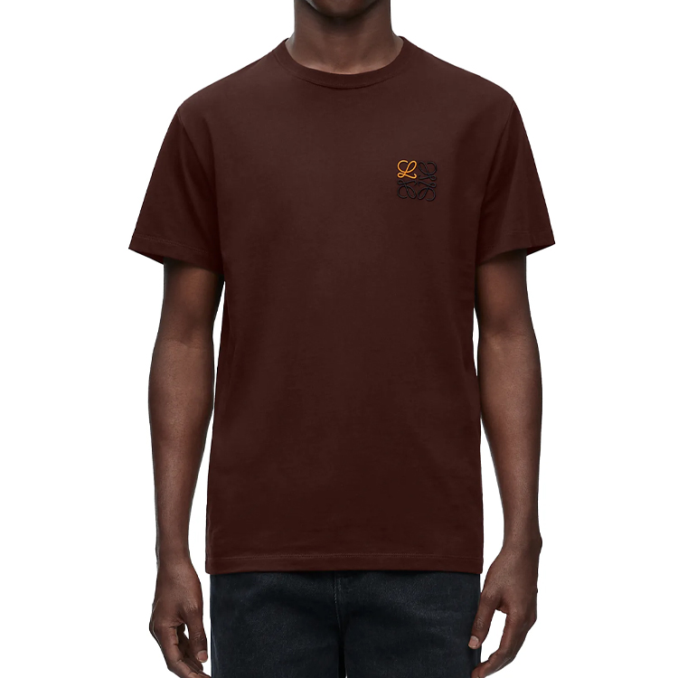 Shop LOEWE SS24 經典Logo長袖T恤 巧克力棕 H526Y22X75-3270