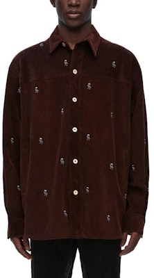 LOEWE SS24 珍珠雞刺繡寬鬆長袖襯衫 可可棕色 H526Y05WCE-3370 Lookbook LOEWE SS24 珍珠雞刺繡寬鬆長袖襯衫 可可棕色 H526Y05WCE-3370