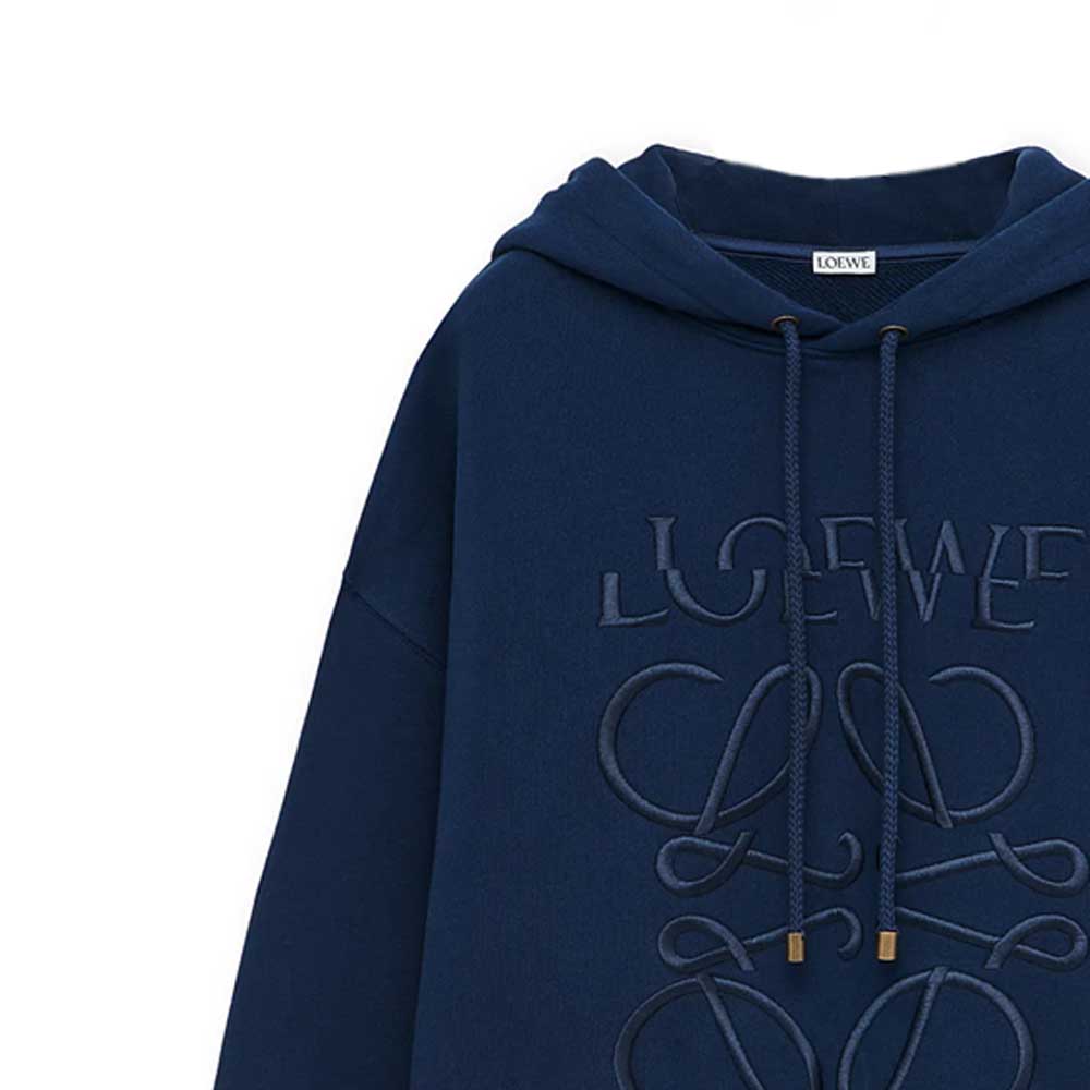 LOEWE SS24  Loose Fit Logo Embroidered Hoodie Prussian Blue H526Y25X39-5290 圖 7