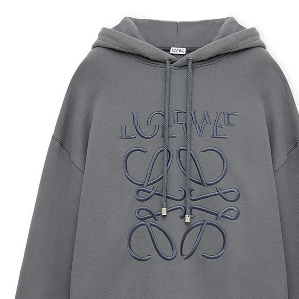 Sizing LOEWE SS24  Slate Gray Oversized Hoodie with Letter Embroidery. H526Y25X39-1300