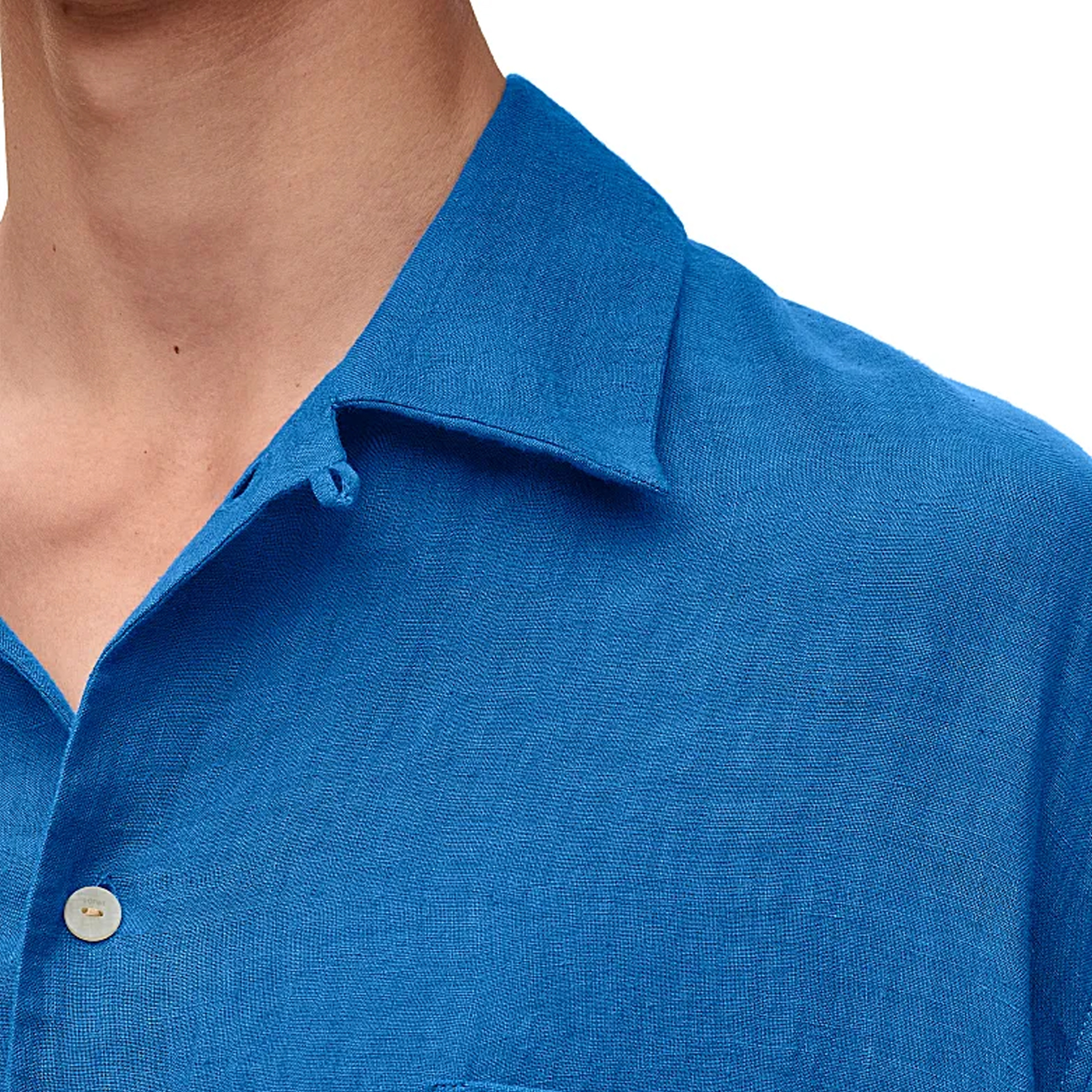 Sizing LOEWE SS24 Baju-T Longgar Logo Sulaman Warna Solid Biru Laut. H616Y05X57-5672