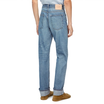 ロエベ SS24 ヴィンテージブルー ウォッシュドボタン ミッドライズストレートジーンズ。 H526Y11X79-5570 Shop ロエベ SS24 ヴィンテージブルー ウォッシュドボタン ミッドライズストレートジーンズ。 H526Y11X79-5570