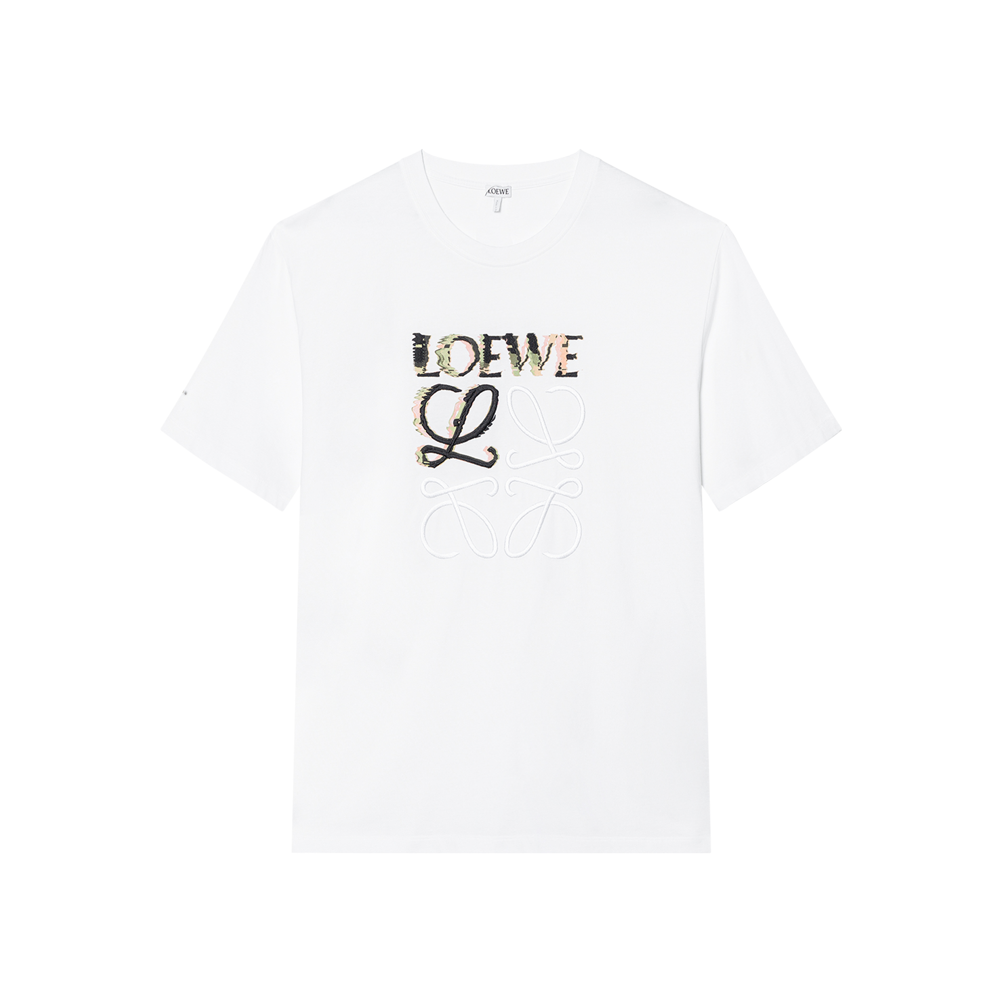 LOEWE SS24  White Loose Fit T-Shirt with Embroidered Logo. H526Y22J61-2016