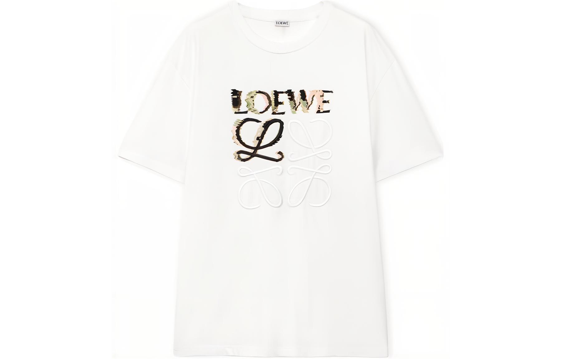 Order LOEWE SS24  White Loose Fit T-Shirt with Embroidered Logo. H526Y22J61-2016