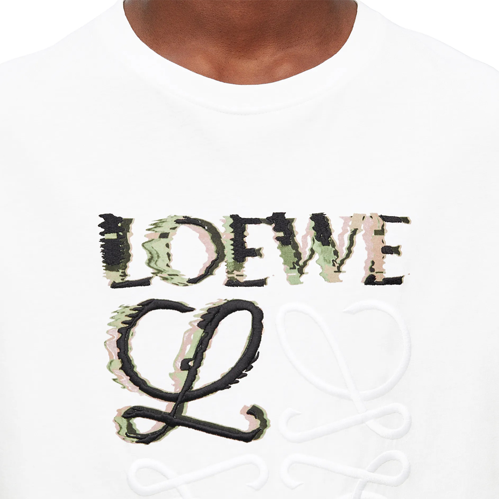 Details for LOEWE SS24  White Loose Fit T-Shirt with Embroidered Logo. H526Y22J61-2016