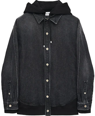 LOEWE SS24 Chaqueta Negra Hombre con Capucha y Botones Estilo Patchwork Holgado H526Y50W16-8946 Buy LOEWE SS24 Chaqueta Negra Hombre con Capucha y Botones Estilo Patchwork Holgado H526Y50W16-8946