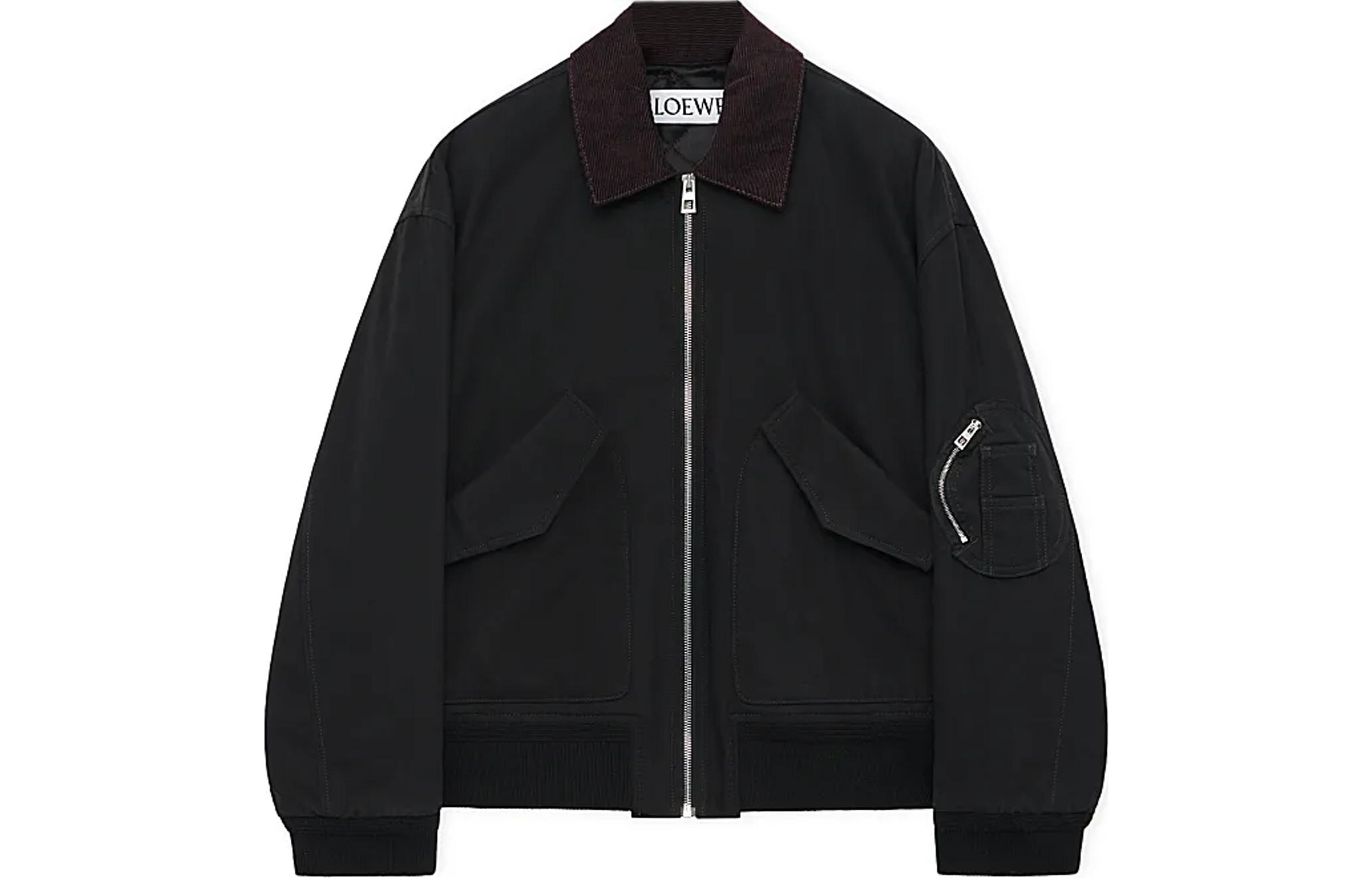 LOEWE SS24 Black Logo Patch Pocket Long-Sleeve Jacket H526Y03WBH-1100