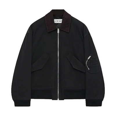 LOEWE SS24 Black Logo Patch Pocket Long-Sleeve Jacket H526Y03WBH-1100