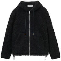 LOEWE SS24 Black Solid Color Zip-Up Hoodie Jacket for Men HSM1Y02X06-1100 LOEWE SS24 Black Solid Color Zip-Up Hoodie Jacket for Men HSM1Y02X06-1100