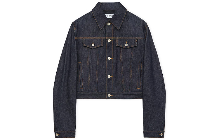 LOEWE SS24 Blue Solid Color Button-Up Long-Sleeve Short Jacket H526Y50W17-2834