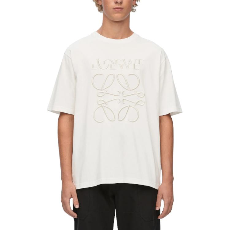 Shop LOEWE SS24 Embroidered Logo Crewneck T-Shirt Men’s Off-White. H526Y22XAG-2120