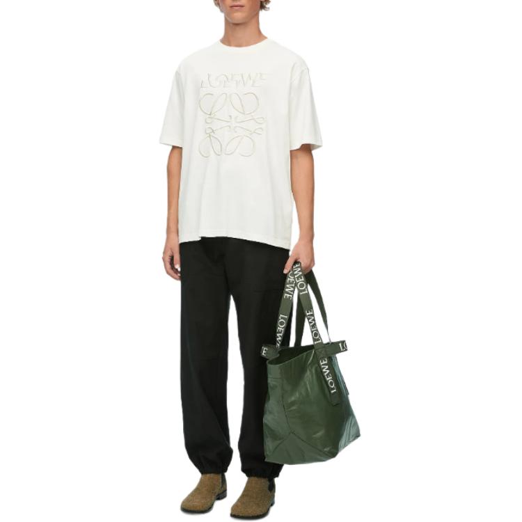 Details for LOEWE SS24 Embroidered Logo Crewneck T-Shirt Men’s Off-White. H526Y22XAG-2120