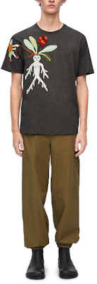 LOEWE SS24 Graphic Embroidered Relaxed Fit Crewneck T-Shirt Men Deep Grey. H526Y22XAK-8472 Lookbook LOEWE SS24 Graphic Embroidered Relaxed Fit Crewneck T-Shirt Men Deep Grey. H526Y22XAK-8472
