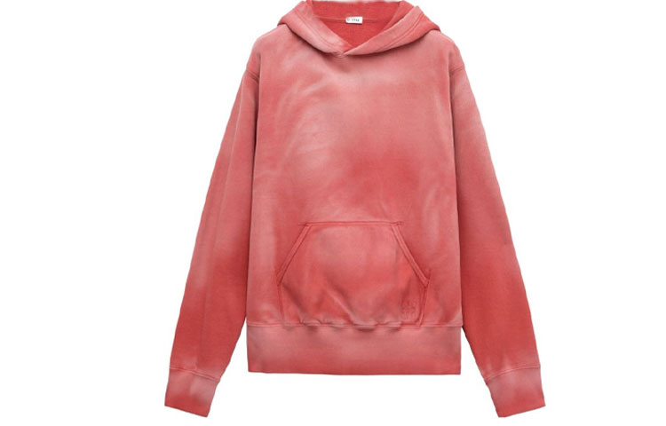 LOEWE SS24 Pink Tie-Dye Logo Embroidered Hoodie Long Sleeve H526Y25X35-8437