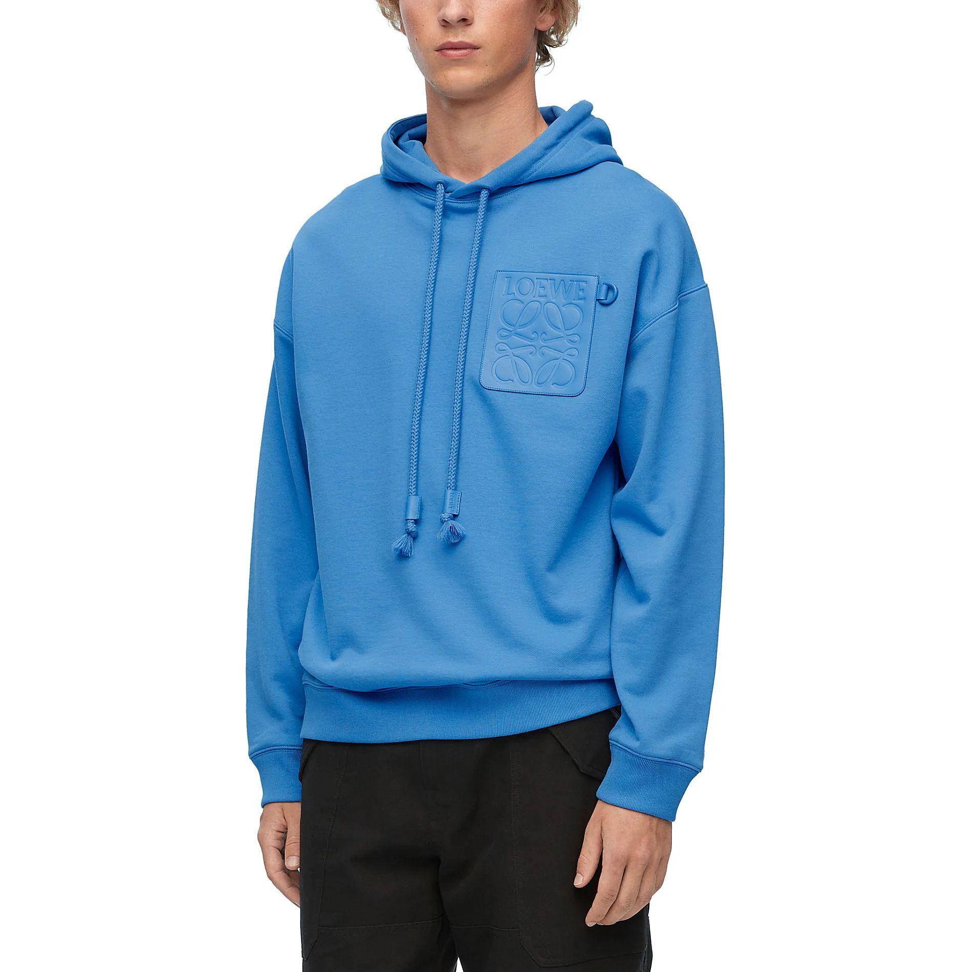 LOEWE SS24 Solid Color Loose Fit Hoodie with Pocket Sea Blue - Men’s. H526Y25X30-5012 圖 5
